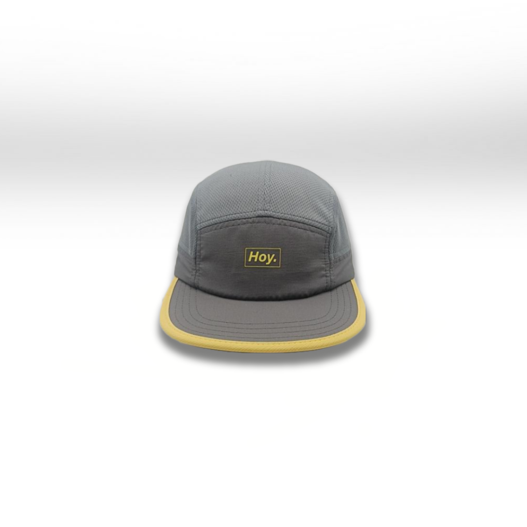 running-hat-grey-yellow-front